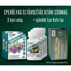   'Epehólyag eltávolítás után' csomag - 3 havi adag + ajándék Epe-kefe tea, táplálkozási és használati segédlet