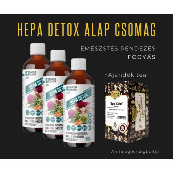 Natur Tanya® Hepa Detox máj és emésztés 3x500ml + ajándék Salaktalanító tea