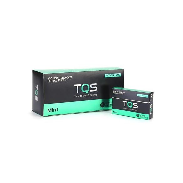 TQS – mentol ízű dohány és nikotinmentes hevítőrúd 1 karton - 10 doboz + 1 ajándék doboz