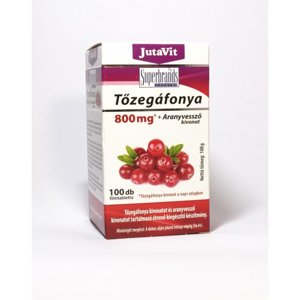 JutaVit Tőzegáfonya 800mg*+Aranyvessző kivonat 100x