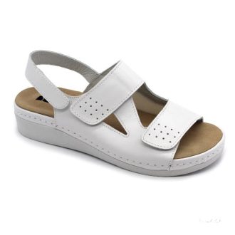 Leon 5020 comfort női bőr szandál - fehér