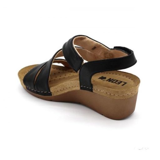 Leon 1020 Női bőr szandál - fekete