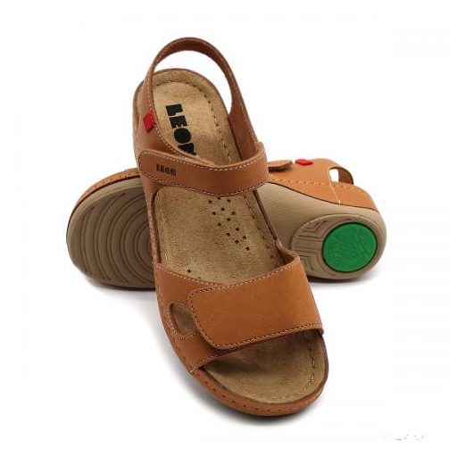 Leon 936 LEON COMFORT NŐI BŐR SZANDÁL- barna,csak 40-es méret