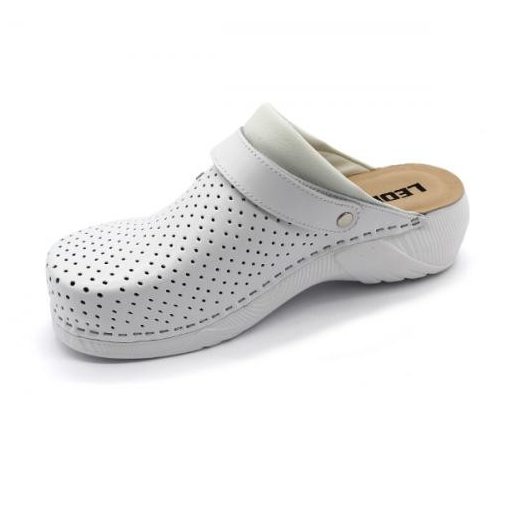 Leon 3300 Női bőr papucs - fehér