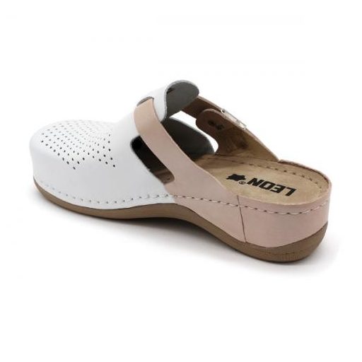 Leon 901 női bőr papucs - losos