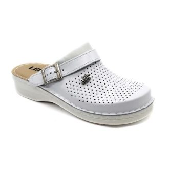 Leon V202 női bőr papucs - fehér