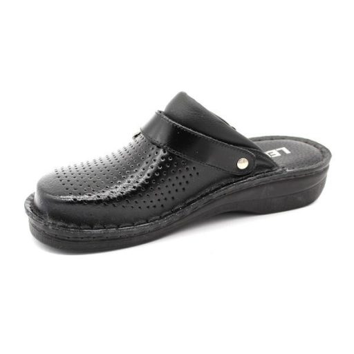 Leon V202 női bőr papucs - fekete