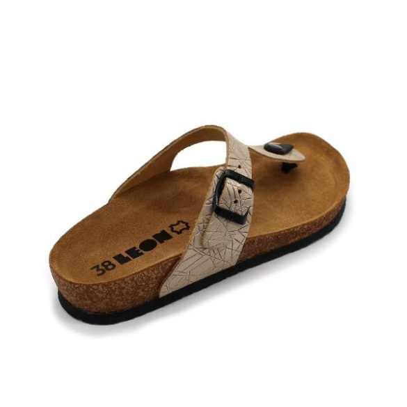 Leon 4080 comfort női bőr papucs - arany