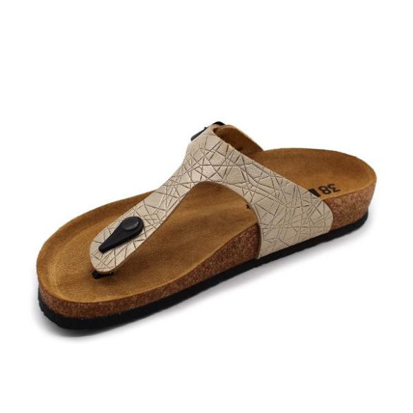 Leon 4080 comfort női bőr papucs - arany