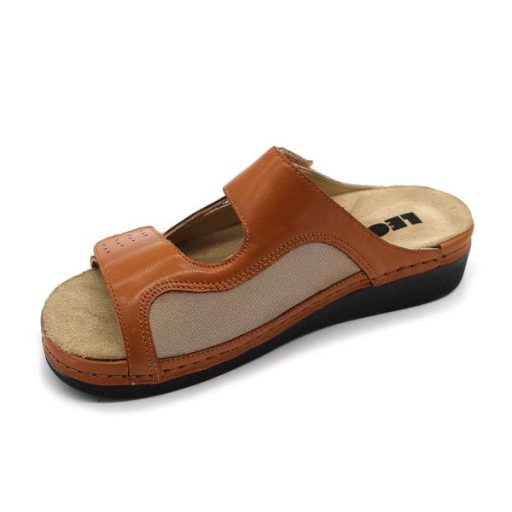 Leon 5010 comfort női bőr papucs - barna
