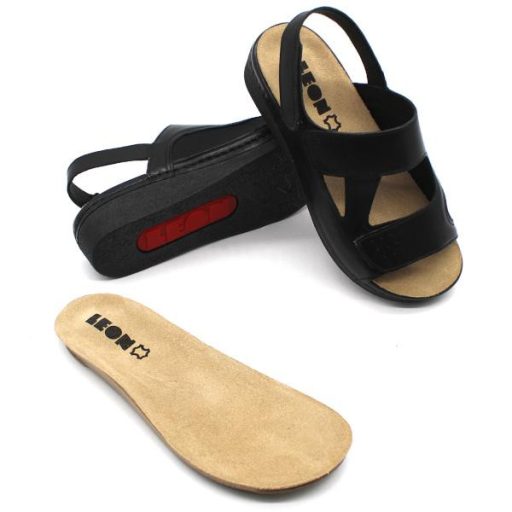 Leon 5020 comfort női bőr szandál - fekete