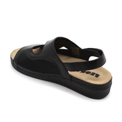 Leon 5020 comfort női bőr szandál - fekete