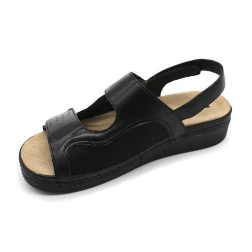 Leon 5020 comfort női bőr szandál - fekete