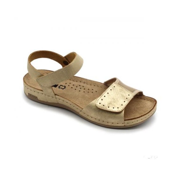 Leon 965 LEON COMFORT NŐI BŐR SZANDÁL- arany - csillogós