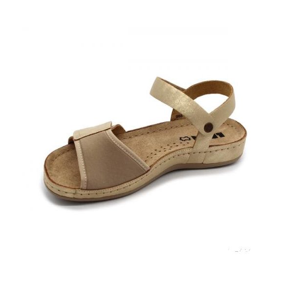 Leon 965 LEON COMFORT NŐI BŐR SZANDÁL- arany - csillogós