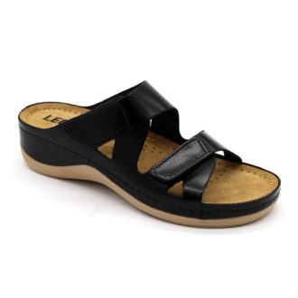 LEON COMFORT NŐI BŐR PAPUCS – 906 Fekete
