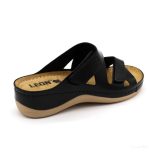 LEON COMFORT NŐI BŐR PAPUCS – 906 Fekete