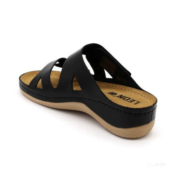 LEON COMFORT NŐI BŐR PAPUCS – 906 Fekete