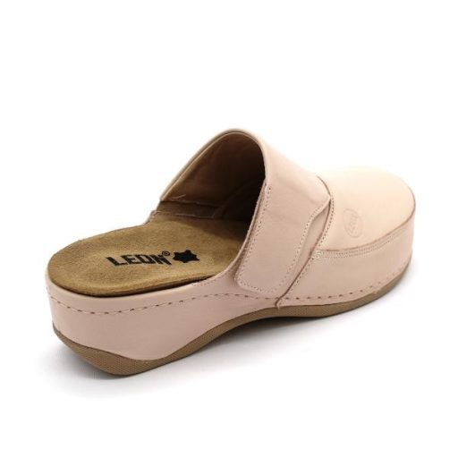 Leon 2019 Női bőr papucs - púder