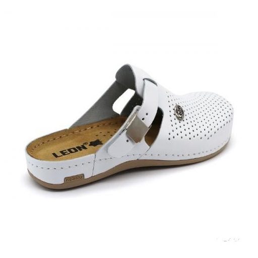 Leon 950 Női bőr papucs - fehér