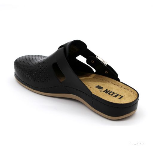 Leon 950 Női bőr papucs - fekete