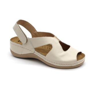 Leon 924 Női bőr szandál - bézs