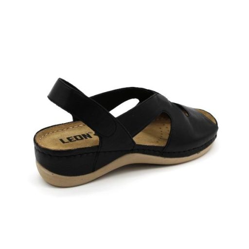 Leon 924 Női bőr szandál - fekete