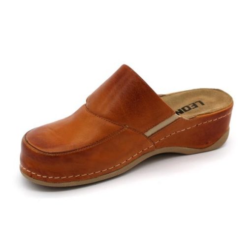 Leon 2019 Női bőr papucs - barna
