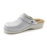 Leon V202M Férfi bőr papucs - fehér