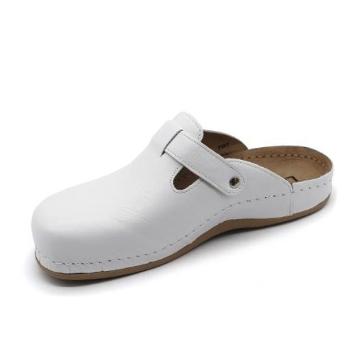 Leon 707 Férfi bőr papucs - fehér