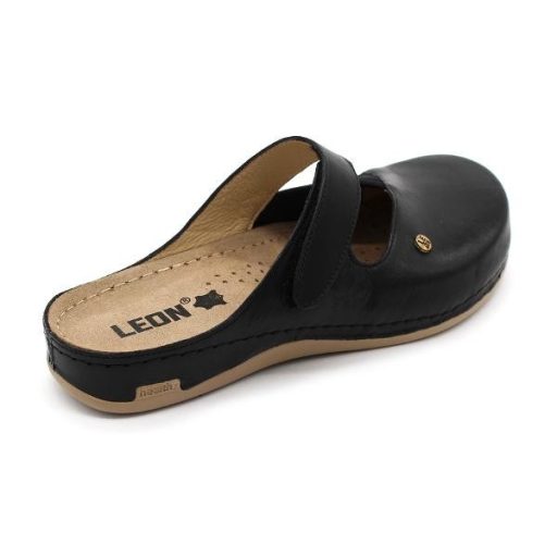 Leon 953 Női bőr papucs - fekete
