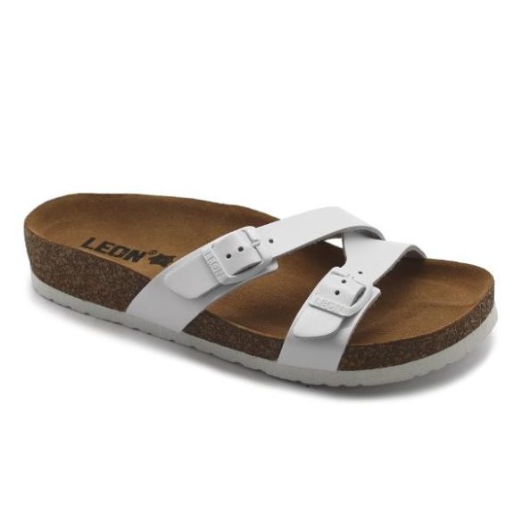 Női Leon bőr papucs – 4030 - fehér