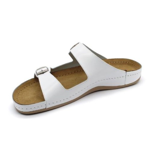 Leon 702 Férfi bőr papucs - fehér
