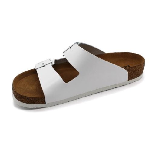Leon 4703 Comfort Férfi bőr papucs - fehér