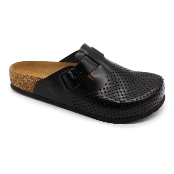 Leon 4700 Comfort Férfi bőr papucs - fekete