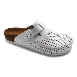 Leon 4700 Comfort Férfi bőr papucs - fehér