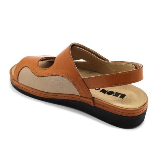 Leon 5020 comfort női bőr szandál - barna