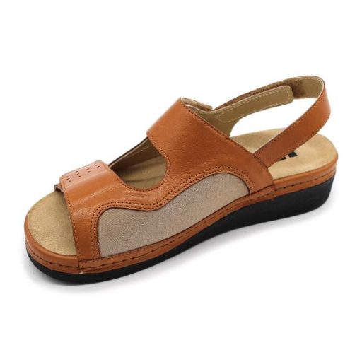 Leon 5020 comfort női bőr szandál - barna