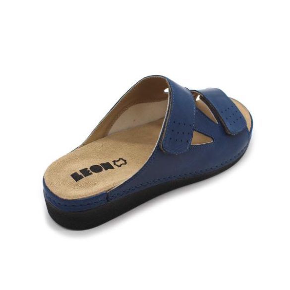 Leon 5010 comfort női bőr papucs - kék
