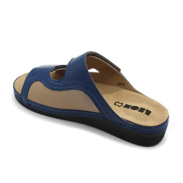 Leon 5010 comfort női bőr papucs - kék