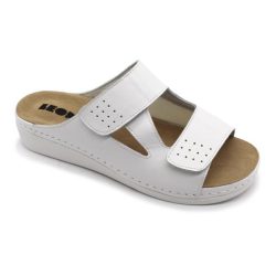 Leon 5010 comfort női bőr papucs - fehér
