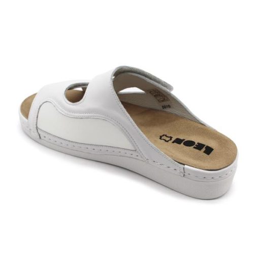 Leon 5010 comfort női bőr papucs - fehér