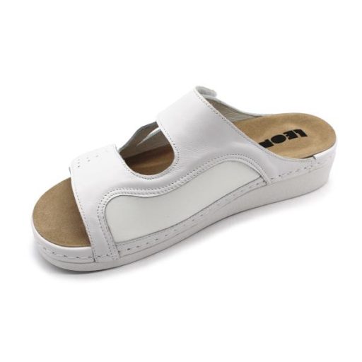Leon 5010 comfort női bőr papucs - fehér