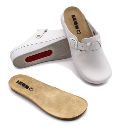 Leon 5000 comfort női bőr klumpa - fehér