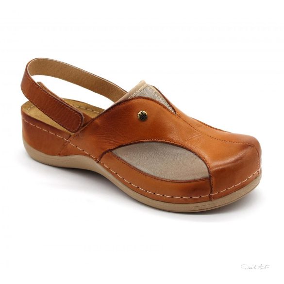 913 Leon Comfort női  bőr szandál - barna 