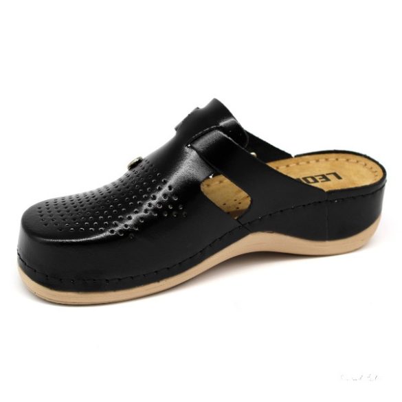 900 Leon Comfort női bőr klumpa- fekete csak 42-es 