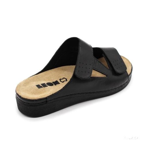 Leon 5010 comfort női bőr papucs- fekete