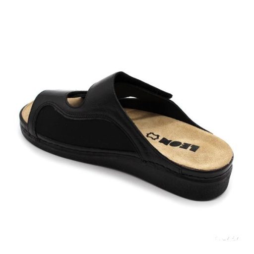 Leon 5010 comfort női bőr papucs- fekete