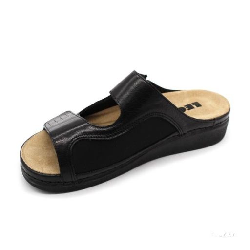 Leon 5010 comfort női bőr papucs- fekete