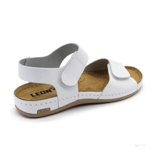 Leon  963 LEON COMFORT NŐI BŐR SZANDÁL- fehér